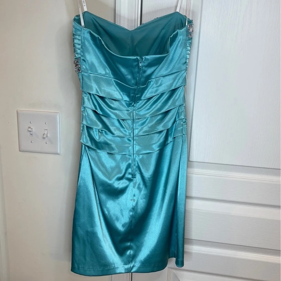 B Darlin Short Dress Formal Bodycon Size XS Blue - Picture 3 of 12